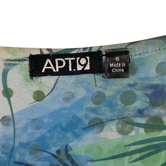 Apt. 9 Green & Blue Print Top Size Small - Picture 6 of 9